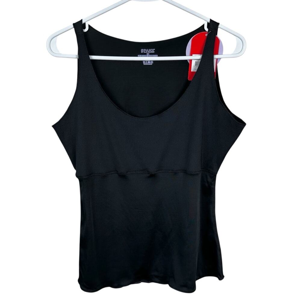 NEW Spanx Cami Tank Top Womens 1X Black Stretch Shape Wear Shirt